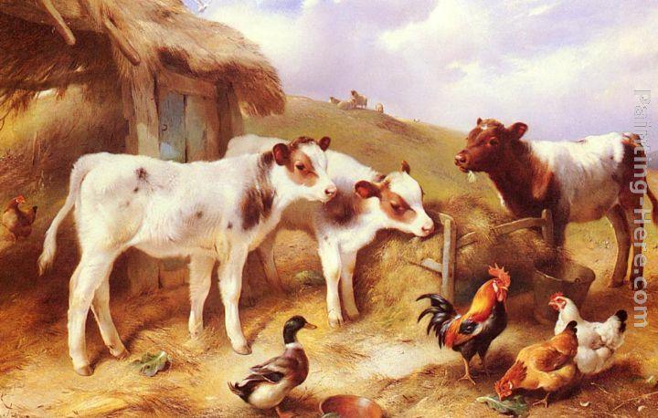 Walter Hunt Calves, Chicken and a Duck